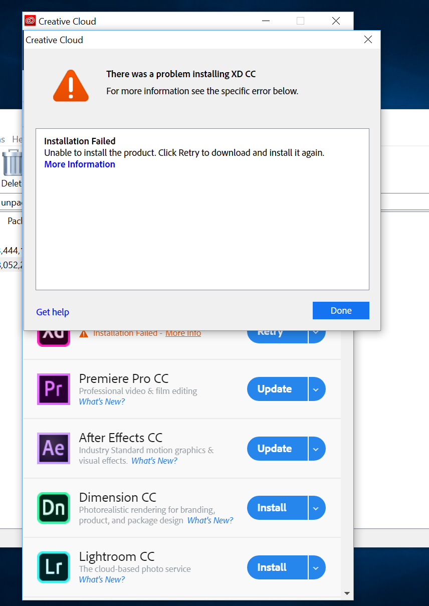 adobe xd download not working